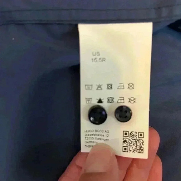 Hugo Boss Sharp Fit dark blue button down men’s shirt, 15 1/2”/ 32/33, cotton - Picture 3 of 4